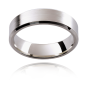 Gents Wedding Band 6.00MM with flat profile and beveled edges.-Platinum