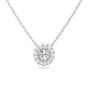 Halo Diamond Round Cut 4 Claw Setting Centre Stone Pave Setting Side Stone In 18K White Gold 