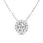 Diamond Pendant Halo Style Solitaire Pave Setting In 18K White Gold