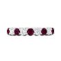 Alternating Ruby And Diamond Wedding Ring 4 Claw Setting In 18K White gold 