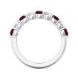 Alternating Ruby And Diamond Wedding Ring 4 Claw Setting In 18K White gold 