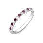 Ruby and Diamond Semi Eternity Classic Wedding Ring Set in 18K White Gold 