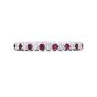 Ruby and Diamond Semi Eternity Classic Wedding Ring Set in 18K White Gold 