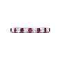 Shared Prong Ruby and Diamond Half Eternity Band In 18K White Gold 