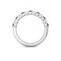 Shared Prong Ruby and Diamond Half Eternity Band In 18K White Gold 