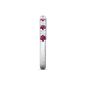 Shared Prong Ruby and Diamond Half Eternity Band In 18K White Gold 