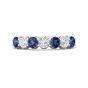 Four Stone Sapphire Diamond Women's Wedding Ring Share Prong Setting In 18K White Gold