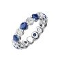 Sapphire and Diamond Full Eternity Wedding Ring Share Prong Setting In 18K White Gold 