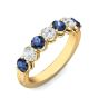 Eternity  Sapphire And Diamond Wedding Ring Share Prong Setting In 18K Yellow Gold