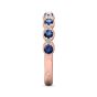 Sapphire And Diamond 18K Rose Gold Wedding Ring Share Prong Setting 