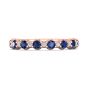 Sapphire And Diamond 18K Rose Gold Wedding Ring Share Prong Setting 