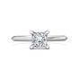 Princess Cut Solitaire Diamond Engagement Ring 4 Claw Setting Knife Edge Band -Platinum