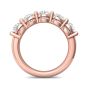 Five Stone Shared Prong Contour Diamond Wedding Ring In 18K Rose Gold