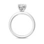 Pear Shape Cut Solitaire Diamond Engagement Ring 5 Claw Setting In a Plain Half Round Shape Band-Platinum