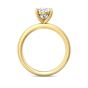 Pear Shape Cut Solitaire Diamond Engagement Ring 5 Claw Setting In a Plain Half Round Shape Band-18K Yellow