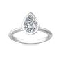 Pear Shape Cut Bezel Setting Diamond Engagement Ring In a Plain Knife Edge Band-Platinum