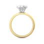 Pear Shape Cut Bezel Setting Diamond Engagement Ring In a Plain Knife Edge Band-18K Yellow