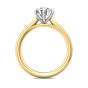 Solitaire Round Cut 6 Claw Tapered Plain Band Diamond Engagement Ring -18K Yellow