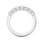 7 Stones Emerald Cut Anniversary Diamond Wedding Band 4 Claw Setting -Platinum