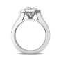 Round Cut Double Claw setting Halo Diamond Engagement Ring -Platinum