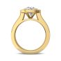 Round Cut Double Claw setting Halo Diamond Engagement Ring -18K Yellow