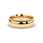 Mens Wedding Ring Miligrain edge with Comfort Fit in 18k Yellow Gold