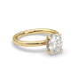 Oval Shape Hidden Halo Diamond Engagement Ring In 4 Claw Setting -18K Yellow