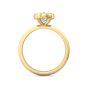  Bezel Setting Round Brilliant Cut Diamond Engagement Ring In a Plain Knife Edge Band-18K Yellow