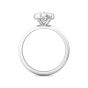 Oval Cut Bezel Setting Diamond Engagement Ring In a Plain Knife Edge Band-Platinum