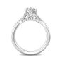 Oval Cut Cross over Double Band Pave Setting Diamond Engagement Ring 4 Claw Setting-18K White