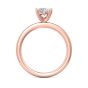 Oval Shape Cut Solitaire Diamond Engagement Ring 5 Claw Setting In a Plain Half Round Shape Band-18K Rose