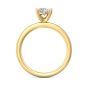 Oval Shape Cut Solitaire Diamond Engagement Ring 5 Claw Setting In a Plain Half Round Shape Band-18K Yellow