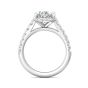 DG & Co. Signature Oval Cut Halo Diamond Engagement Ring 4 Claw Setting Pave Setting Side Stone -Platinum