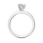 Oval Shape Cut Solitaire Diamond Engagement Ring 5 Claw Setting In a Plain Half Round Shape Band-18K White