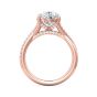 Pear Shape Cross over Double Band Pave Setting Diamond Ring 6 Claw Setting -18K Rose