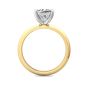 Princess Cut Solitaire Diamond Engagement Ring 4 Claw Setting Knife Edge Band -18K Yellow