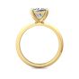 Princess Cut Solitaire Diamond Engagement Ring 4 Claw Setting Knife Edge Band -18K Yellow