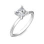 Princess Cut Solitaire Diamond Engagement Ring 4 Claw Setting Knife Edge Band -Platinum