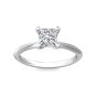 Princess Cut Solitaire Diamond Engagement Ring 4 Claw Setting Knife Edge Band -Platinum