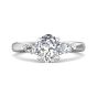 Trilogy Oval Cut Shape Diamond Engagement Ring Side Stones Pear Shape 3 Claw Setting  -Platinum