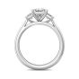 Trilogy 3 Stone 4 Claw Princess Cut Diamond Engagement Ring In a Plain Tapered band -Platinum