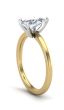 1.00CT Solitaire 5 Claw Setting Pear Shape Diamond Engagement Ring In 18K Yellow and White Gold