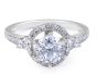 Halo Diamond Engagement Ring with Six Prongs setting - Diamond rings