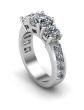 1.00CT Trilogy Diamond Ring 4 Claw Setting In 18K White Gold 