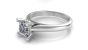 Flawless Diamond Princess Cut 4 Claw Setting Solitaire Engagement Ring In 18K White Gold 