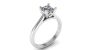 Flawless Diamond Princess Cut 4 Claw Setting Solitaire Engagement Ring In 18K White Gold 