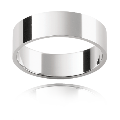 Gents Wedding Band with flat profile and straight edges In 6.0MM Width-Platinum