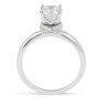 Solitaire Diamond Engagement Ring Hidden Halo 4 Prong Setting  In 18K White Gold 