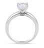 Solitaire Diamond Engagement Ring Round Cut Half Round Plain Band In 18K  White Gold