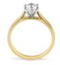 Solitaire Diamond Engagement Ring 6 Claw Setting Tapered Band in 18K Yellow And White Gold  